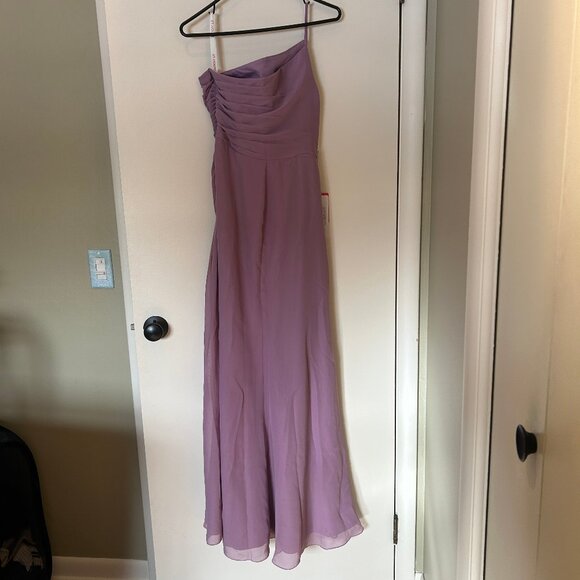NWT JJs House A-line One Shoulder Floor-Length Lavender Chiffon Dress sz 6 - Picture 13 of 16